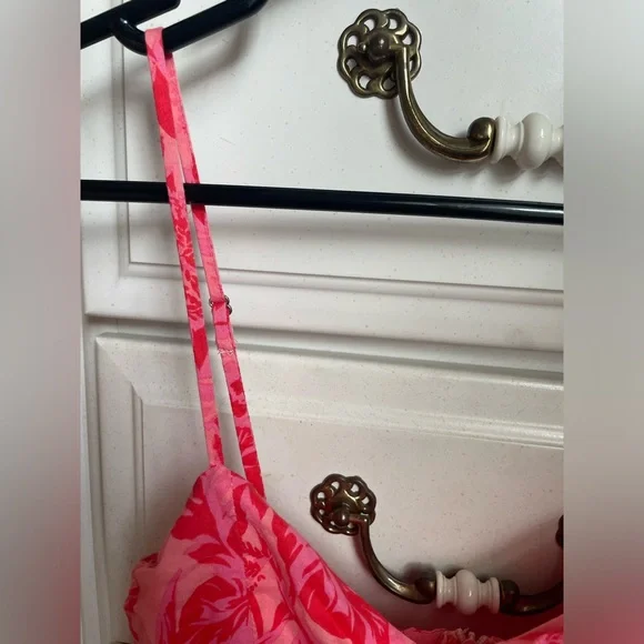 Olivaceous Coral Pink Floral Ruffle Sundress - Picture 3 of 5